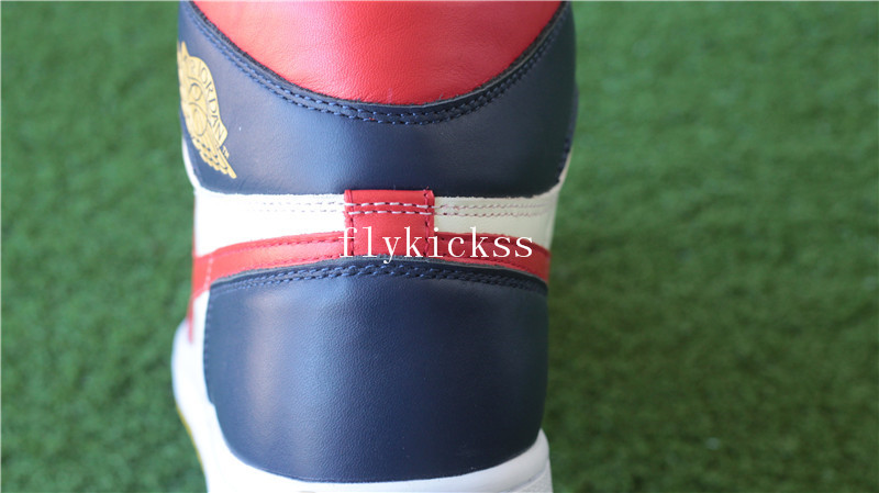 Air Jordan 1 High OG Tri Color Navy Blue Red Yellow